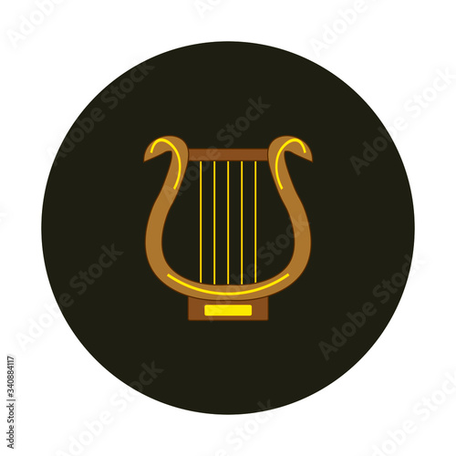 lyre mythology apollo god of Olympus, illustration for web and mobile design.