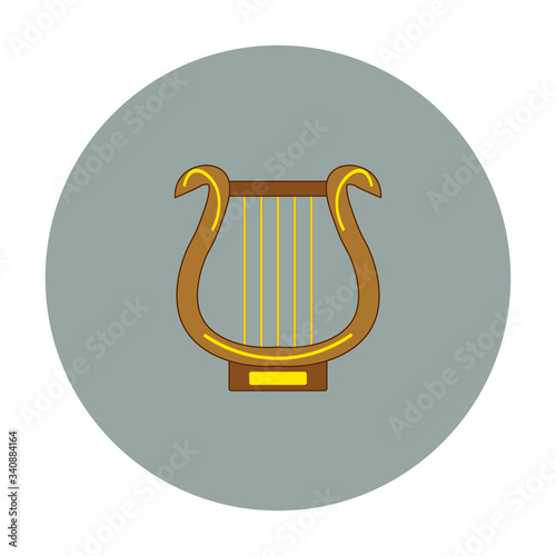 lyre mythology apollo god of Olympus, illustration for web and mobile design.