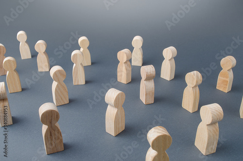 Принти на полотні Many figures of people stand at a distance