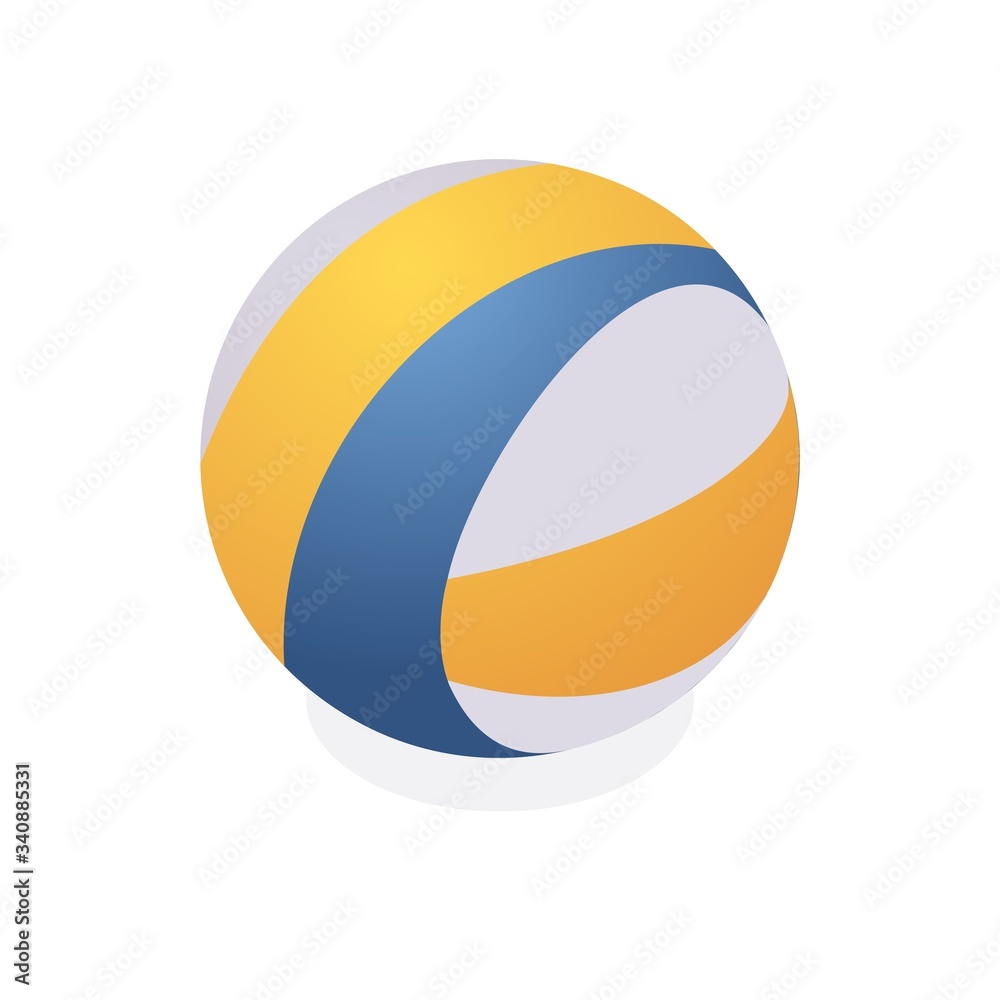 Sports isometric ball for beach volleyball.