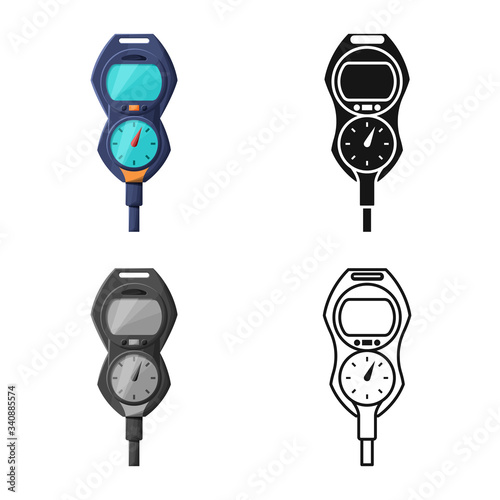 Isolated object of pressure and regulator icon. Graphic of pressure and detector stock vector illustration.