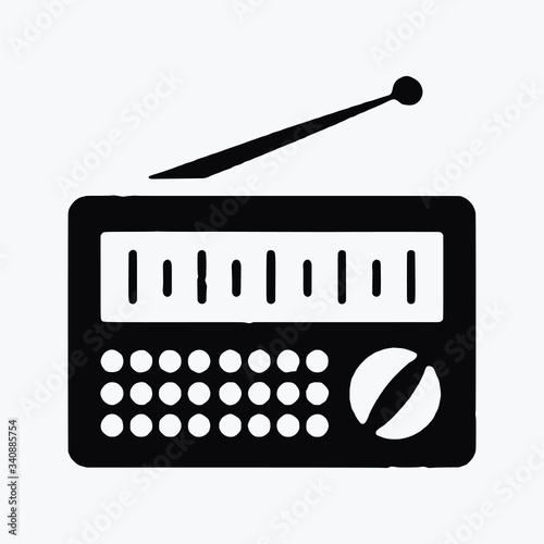 Radio single vector icon symbol