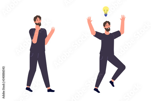 Looking answers to questions, FAQ, searching for ideas and solutions concept. Vector illustration.