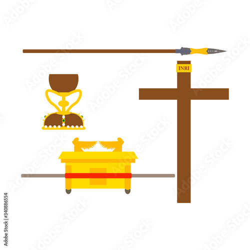 relics of christianity, illustration for web and mobile design.