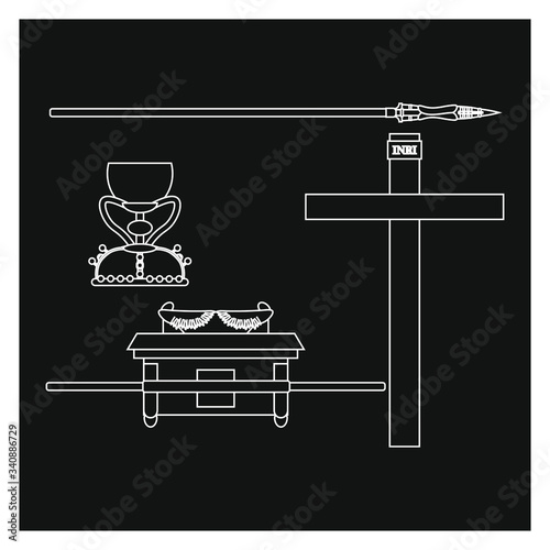 relics of christianity, illustration for web and mobile design.