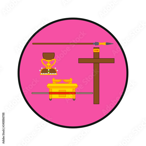 relics of christianity, illustration for web and mobile design.
