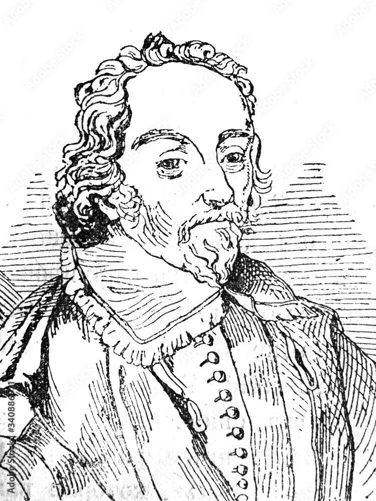 The William Harvey's portrait, an English physician who made influential contributions in anatomy and physiology in the old book The main ideas of zoology, by E. Perier, 1896, St. Petersburg The William Harvey's portrait, an English physician who made influential contributions in anatomy and physiology in the old book The main ideas of zoology, by E. Perier, 1896, St. Petersburg