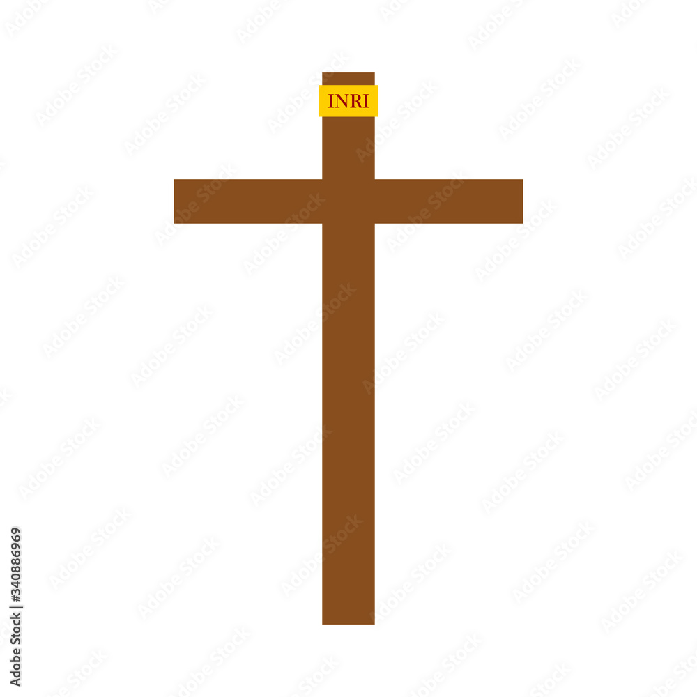 cross of christ, relic of christianity, illustration for web and mobile design.