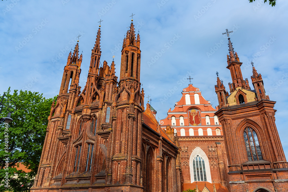 Fototapeta premium St. Anne church gothic church in the old town of Vilnius city, Lithuania.
