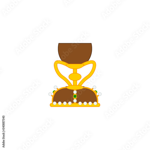 chalice of the holy grail of valencia, relic of christianity, illustration for web and mobile design.