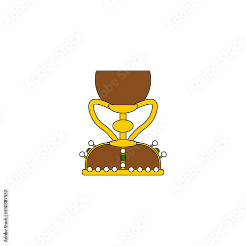 chalice of the holy grail of valencia, relic of christianity, illustration for web and mobile design.