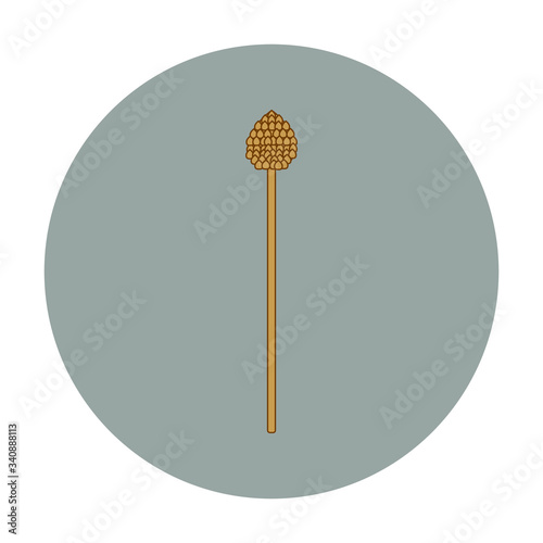 thyrsus god Bacchus and Dionysus mythological god of Olympus, illustration for web and mobile design.