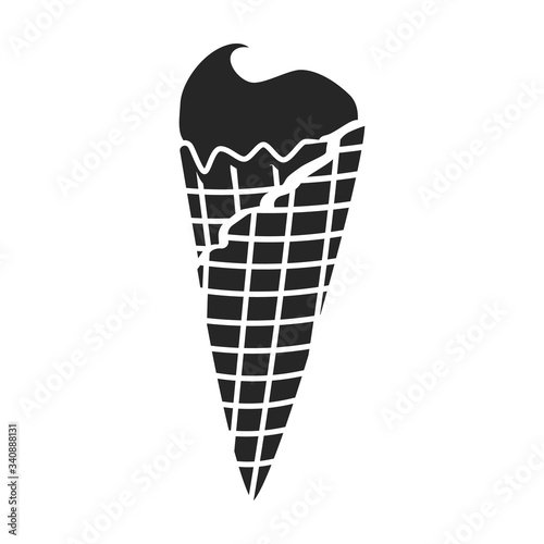 Waffle cone vector icon.black vector icon isolated on white background waffle cone.