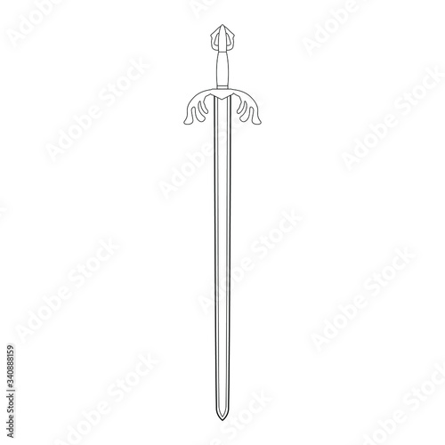 Tizona sword of the spanish warrior of the middle ages cid campeador, illustration for web and mobile design.
