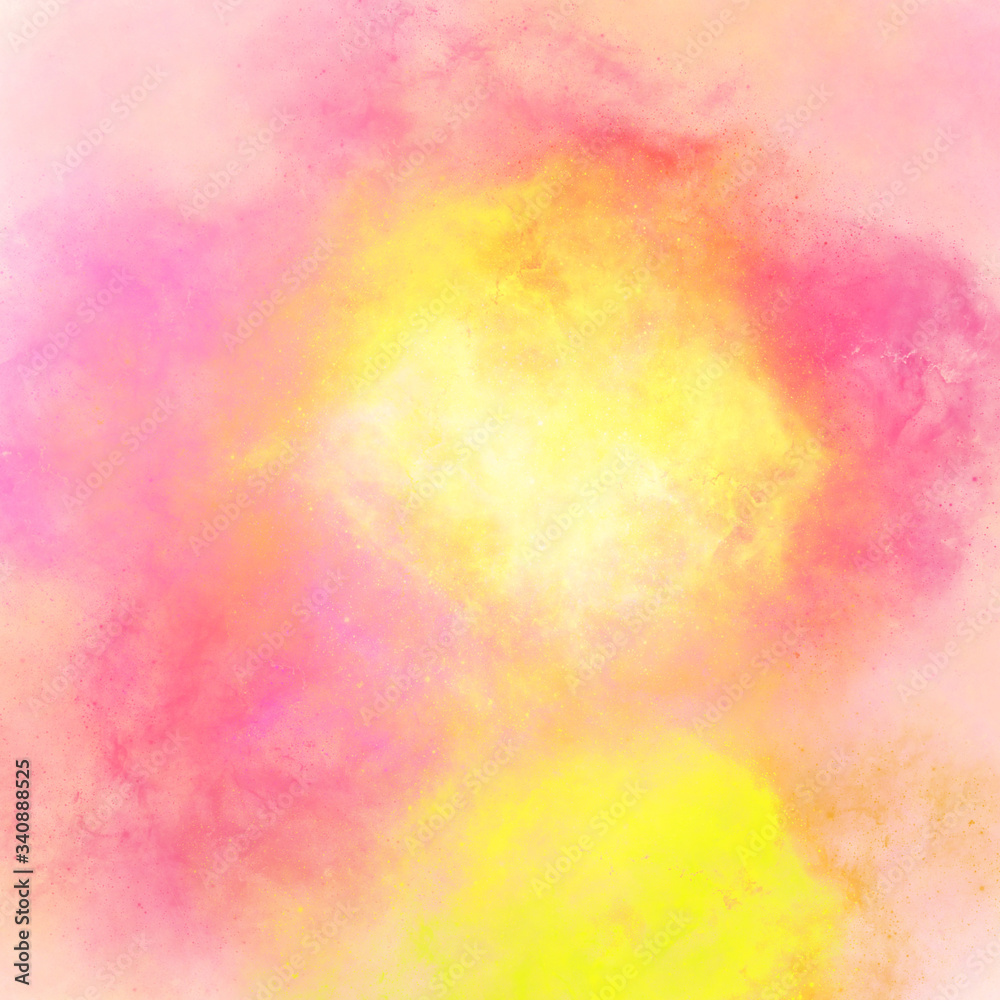 Pink yellow stains of watercolor paint with a gradient. Abstract backdrop wallpaper background, beautiful watercolor texture stains paint