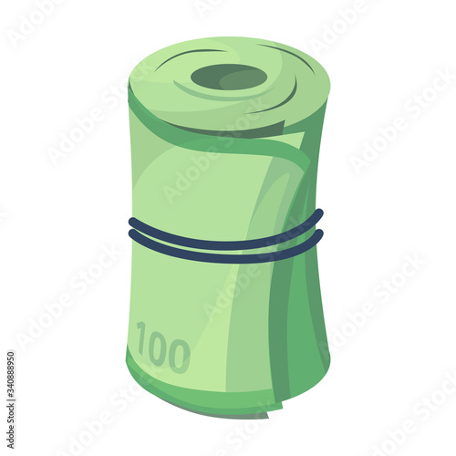 Roll of euro vector icon.Cartoon vector icon isolated on white background roll of euro.