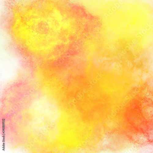 Red yellow orange abstract backdrop wallpaper background. Nebula effect, watercolor stains for design and decoration. Beautiful modern abstract background