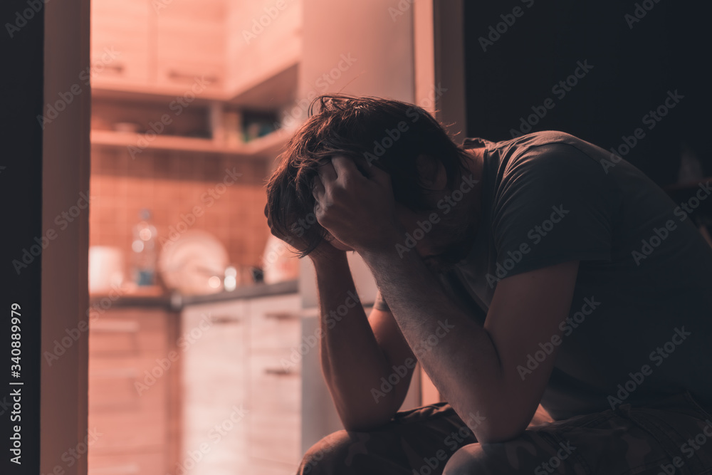 sad man in the dark room 5434981 Stock Photo at Vecteezy