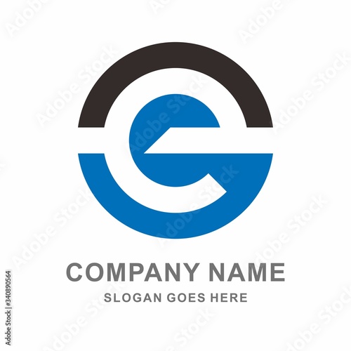 Monogram Letter E Circle Link Connection Business Company Vector Logo Design