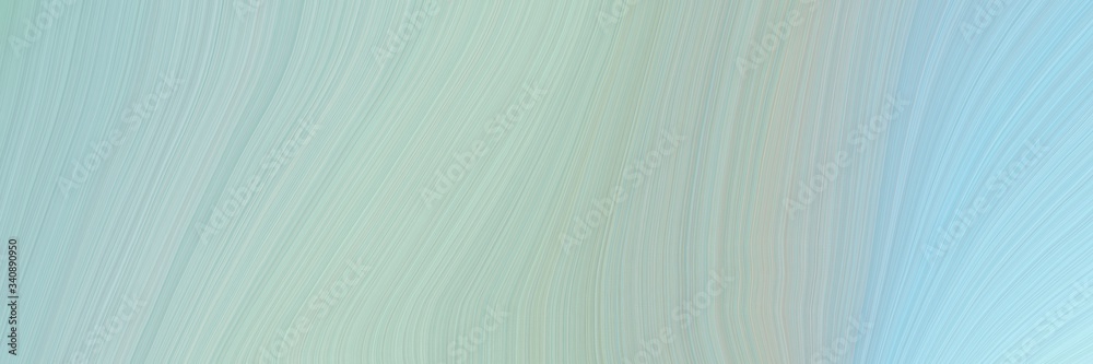 Fototapeta premium horizontal banner background with pastel blue, light blue and pale turquoise color. modern soft curvy waves background illustration
