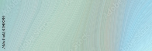 horizontal banner background with pastel blue, light blue and pale turquoise color. modern soft curvy waves background illustration