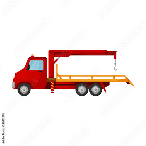 Truck tow vector icon.Cartoon vector icon isolated on white background truck tow.