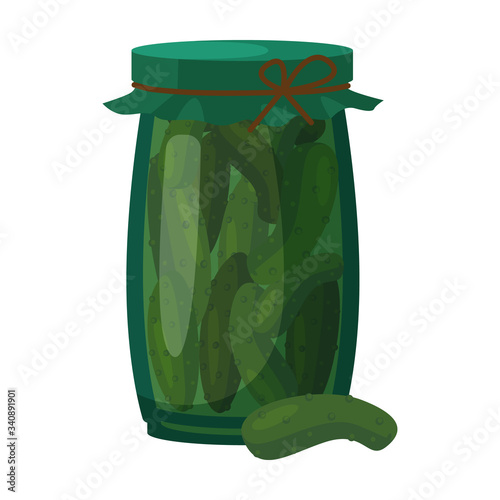 Jar cucumber vector icon.Cartoon vector icon isolated on white background jar cucumber.