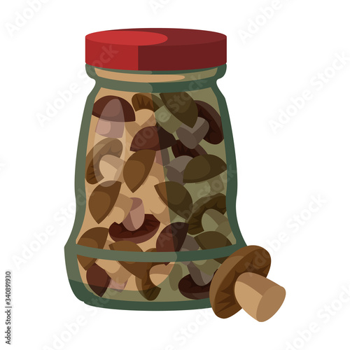 Jar mushrooms vector icon.Cartoon vector icon isolated on white background jar mushrooms.