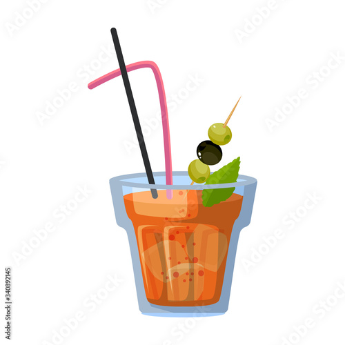 Summer cocktail vector icon.Cartoon vector icon isolated on white background summer cocktail.