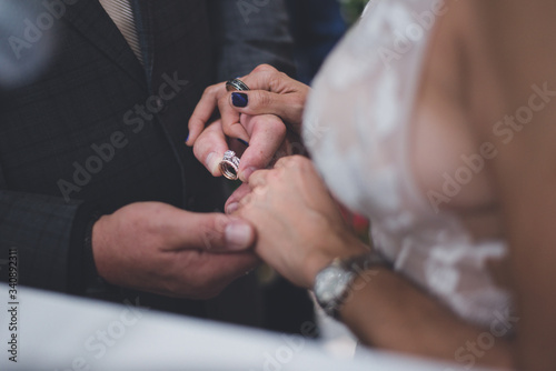 Wedding ceremony in a cruise ship at sea