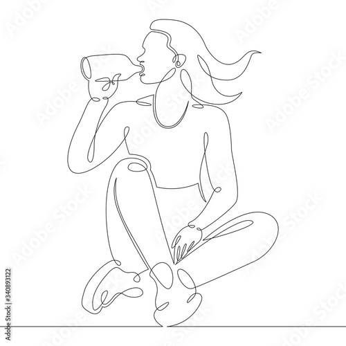 girl goes in for sports, relaxation, rest.