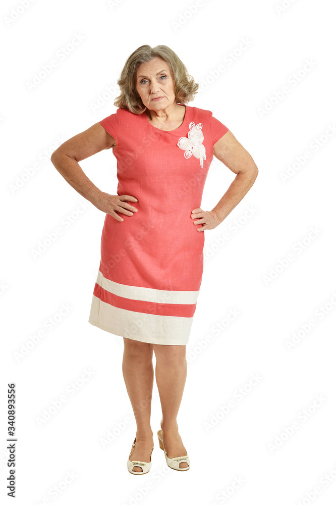 Portrait of serious senior woman posing, isolated Portrait of serious senior woman posing, isolated