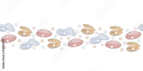 Sea shell seamless border