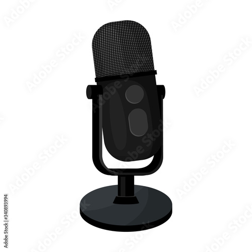 Mic vector icon.Cartoon vector icon isolated on white background mic.