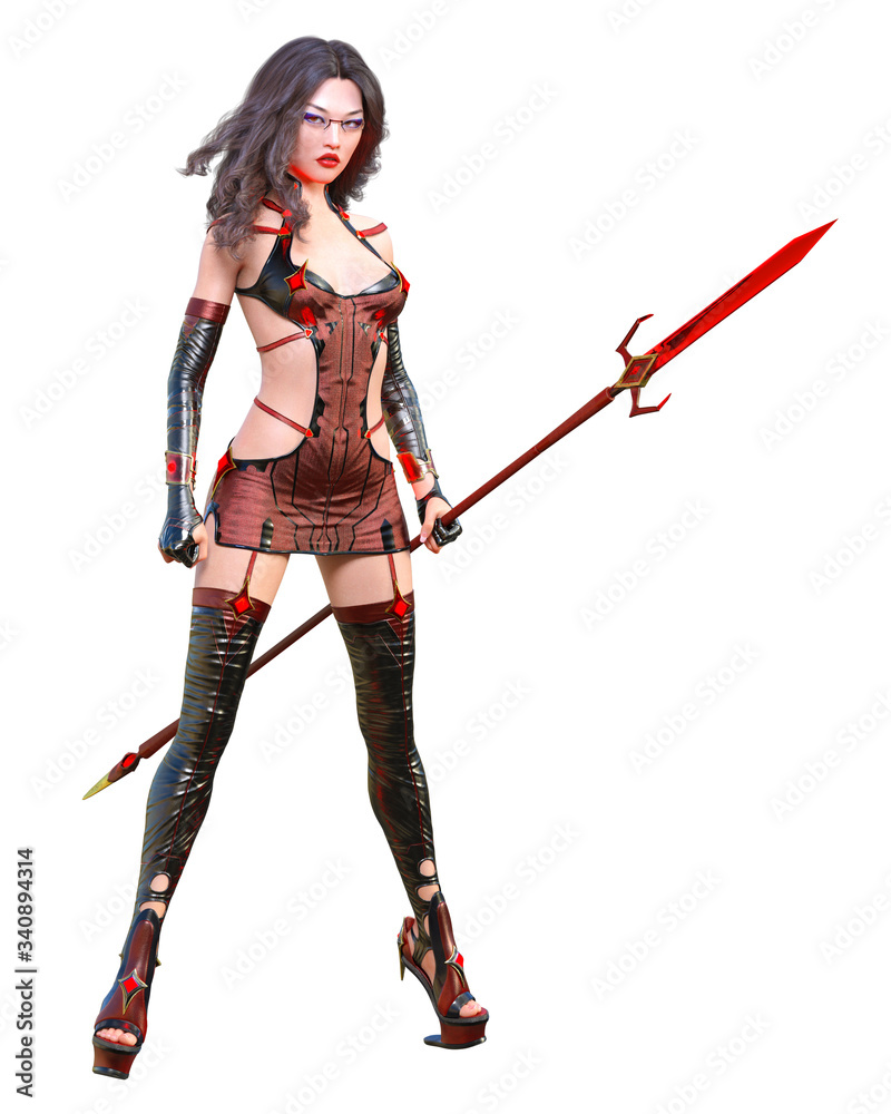 3D japanese assassin warrior amazon woman render. 3D japanese assassin warrior amazon woman render.