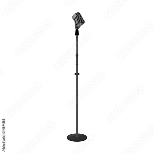 Mic vector icon.Cartoon vector icon isolated on white background mic.