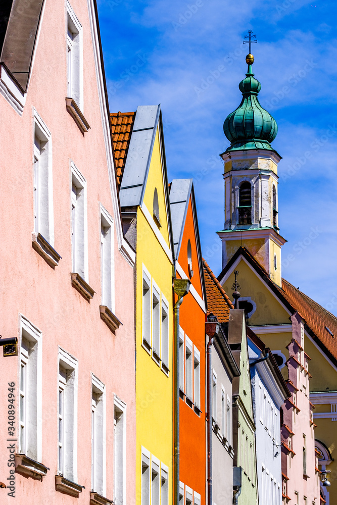 Fototapeta premium historic facades in Landshut - bavaria