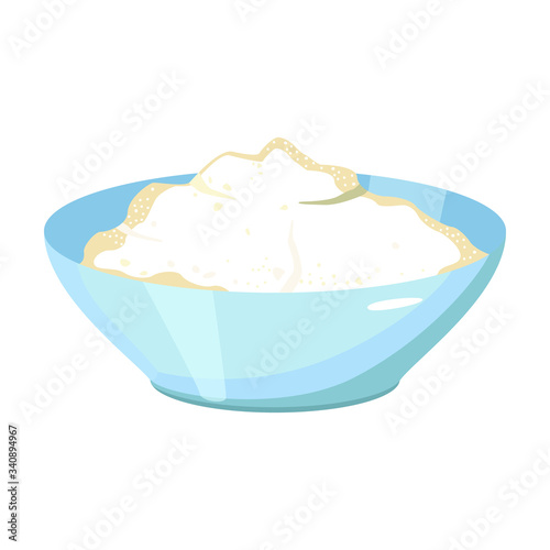 Bowl dough vector icon.Cartoon vector icon isolated on white background bowl dough.