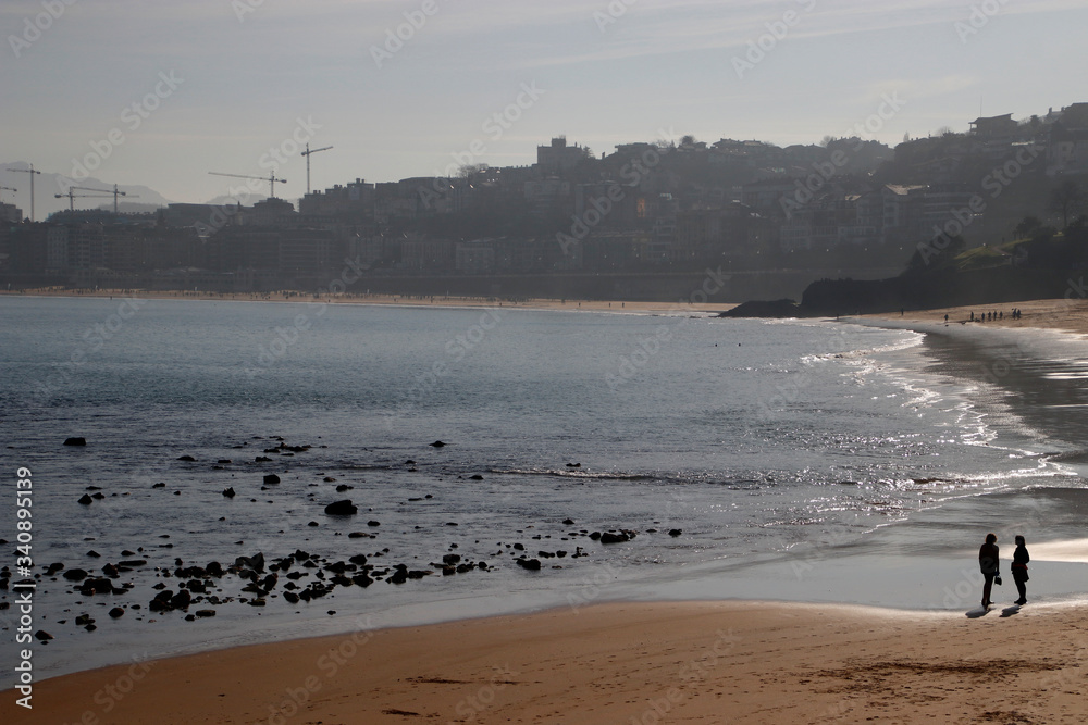 View of San Sebastian from the beach View of San Sebastian from the beach