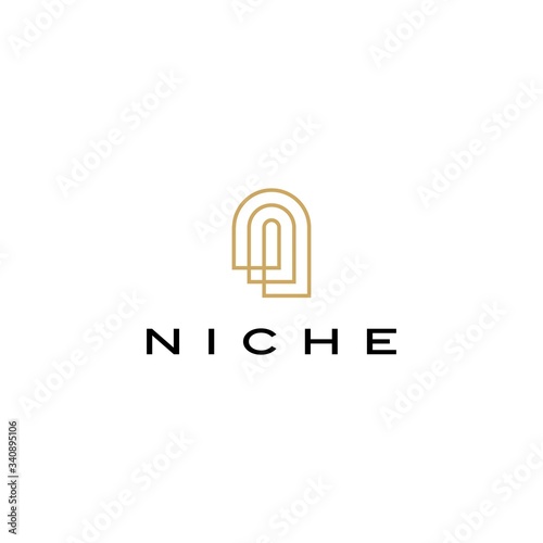 niche door window shape logo vector icon illustration