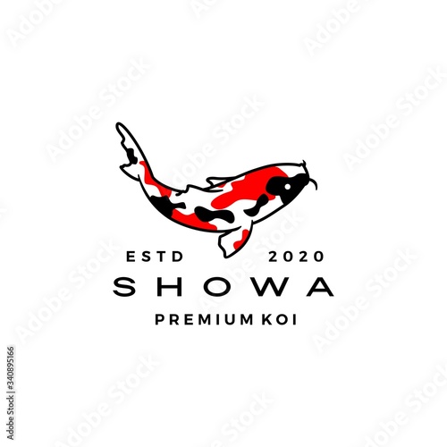 showa sanshoku koi fish logo vector icon illustration