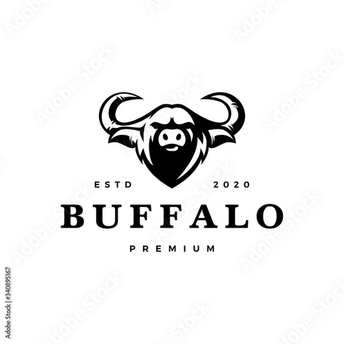 water buffalo head logo vector icon illustration