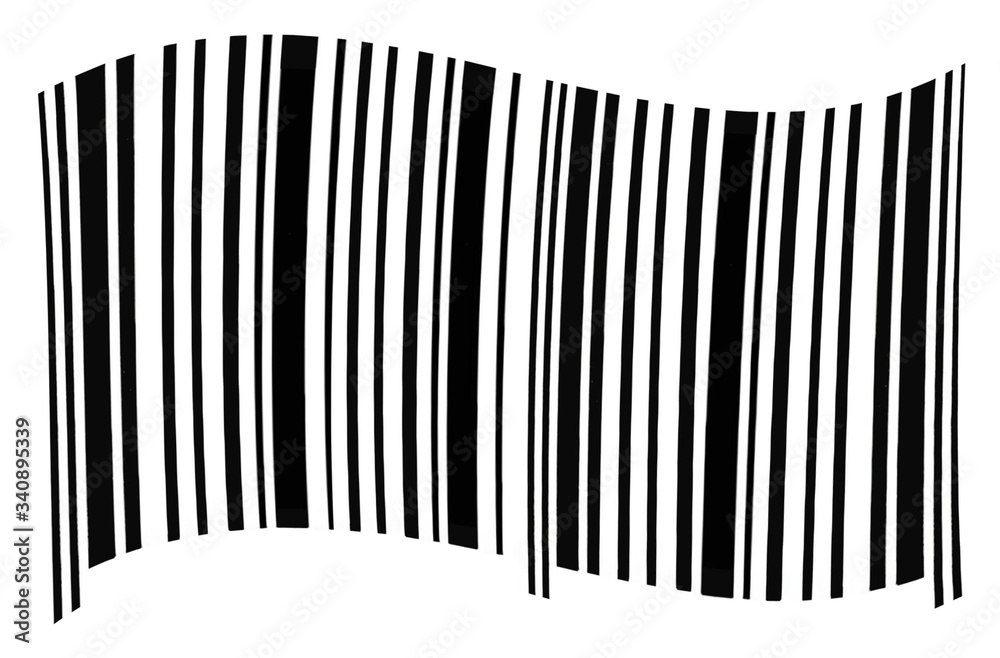 Barcode of black in form a wave on a white background Barcode of black in form a wave on a white background