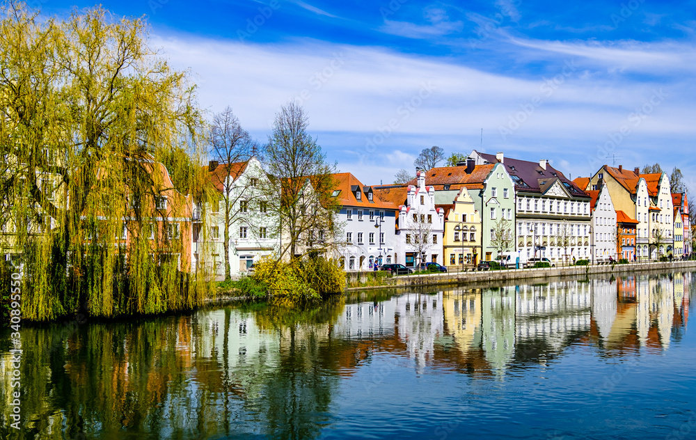 historic facades in Landshut - bavaria