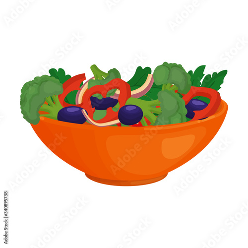 Vegetable salad vector icon.Cartoon vector icon isolated on white background vegetable salad.