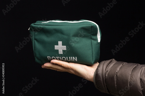 first aid kit, green first aid kit