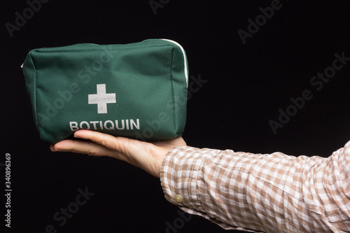 first aid kit, green first aid kit