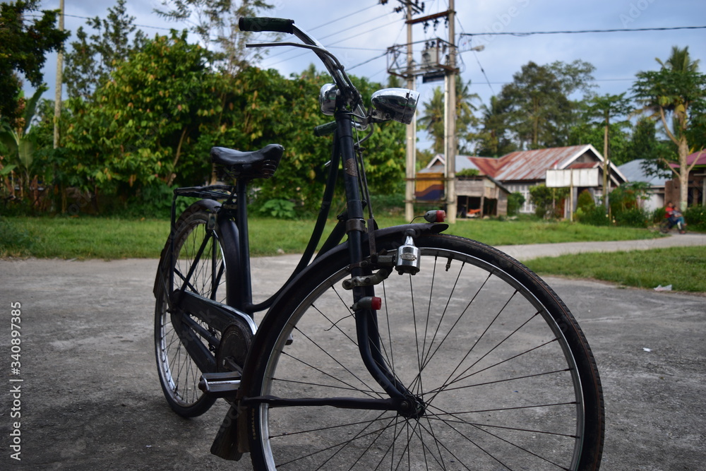 old bicycle in the village