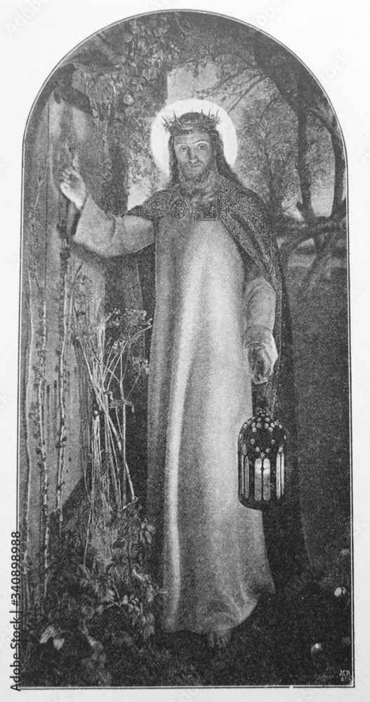 Φωτογραφία The Light of the World by William Holman Hunt an English painter in the old book the History of Painting, by R
