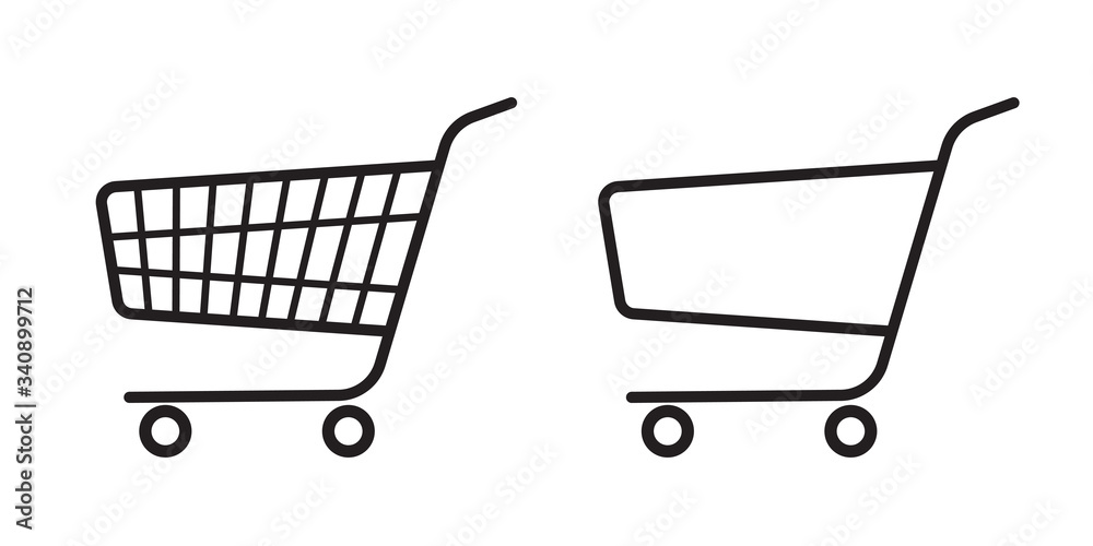 Shopping cart icon. Trolley sign. Shop and retail symbol. Vector illustration.